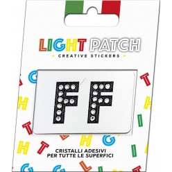 Light Patch Lettere FF Sticker Cristalli Nero Cry