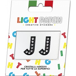 Light Patch Lettere JJ Sticker Cristalli Nero Cry