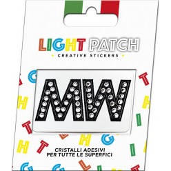 Light Patch Lettere MM Sticker Cristalli Nero Cry