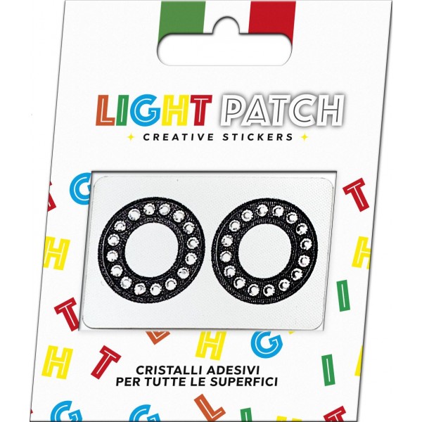 Light Patch Lettere OO Sticker Cristalli Nero Cry