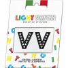 Light Patch Lettere V V Sticker Cristalli Nero Cry
