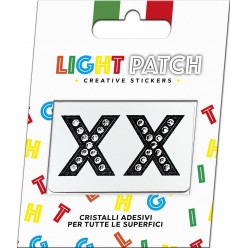 Light Patch Lettere XX Sticker Cristalli Nero Cry