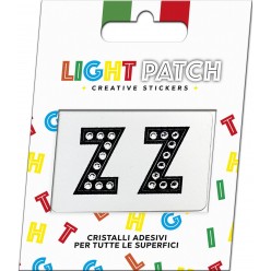 Light Patch Lettere ZZ Sticker Cristalli Nero Cry