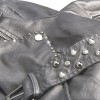 Women's eco-leather jacket with patches and crystals