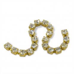 METAL CHAIN SS12 (3,5 mm) CRYSTAL-ORO-1MT